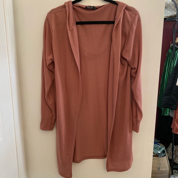 Long Hooded Lounge Cardigan Hoodie - Picture 3 of 5